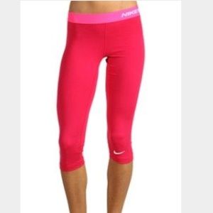 Pink Nike Pro Crop Leggings