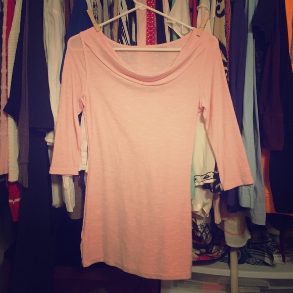 Baby pink tight fitting long sweater