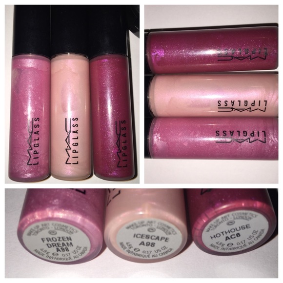 💯 AUTHENTIC MAC LIPGLASS TRIO