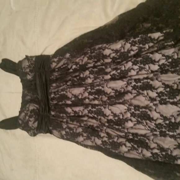 Black and nude lace dress