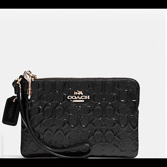 Coach Signature Corner Zip Wristlet Debossed - Picture 2 of 4