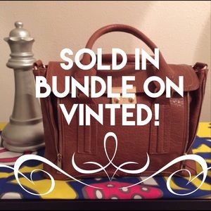 Vegan leather cognac zippered satchel