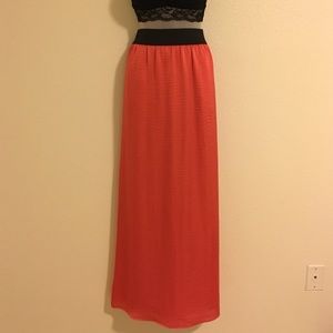 High waisted maxi skirt