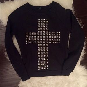Crewneck with Metal Cross