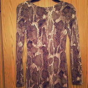 Long sleeve snake skin dress