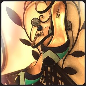 Charlotte Russe Turqoise/Black pump