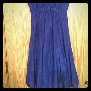 Royal blue silk dress