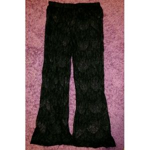 Black sheer cover-up pants