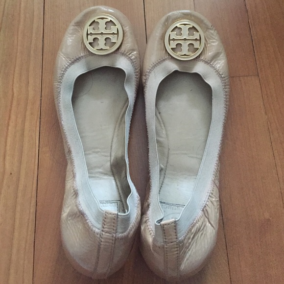 Nude Tory Burch elastic back flats