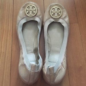 Nude Tory Burch elastic back flats