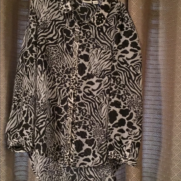 Sheer long sleeve dress shirt