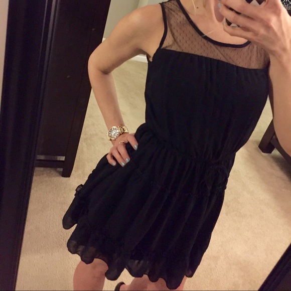 Pinky Black Chiffon Dress S