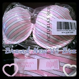 VS Perfect Coverage 34DD Pinstripe Bra