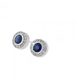 Stunning Blue Sapphire Earrings in Sterling, Boxed