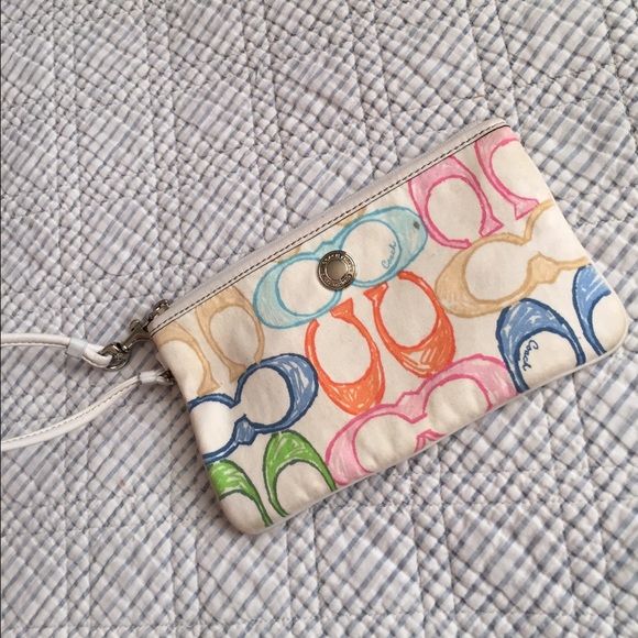 Multicolored Coach Wristlet