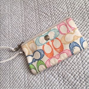 Multicolored Coach Wristlet