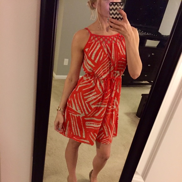 NWT Mossimo Orange Tan Print Dress XS