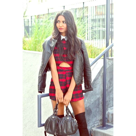 Red/blk romper