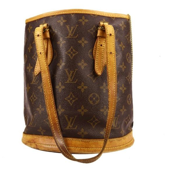 AUTH LOUIS VUITTON BUCKET PM SHOULDER BAG MONOGRAM