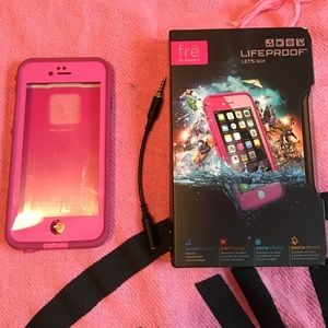 Used hot pink life proof case for iPhone 6