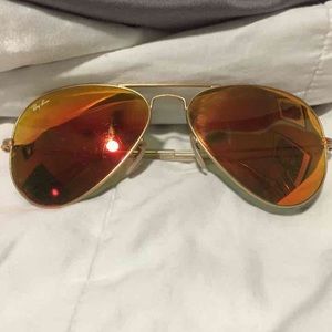 Gold and Orange Ray-Band Glasses