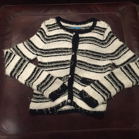 Alice and Olivia black and white cardigan