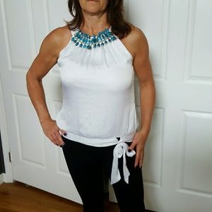 White Sleeveless Top