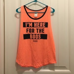 VS Pink Tank "I'm here for the boos" S