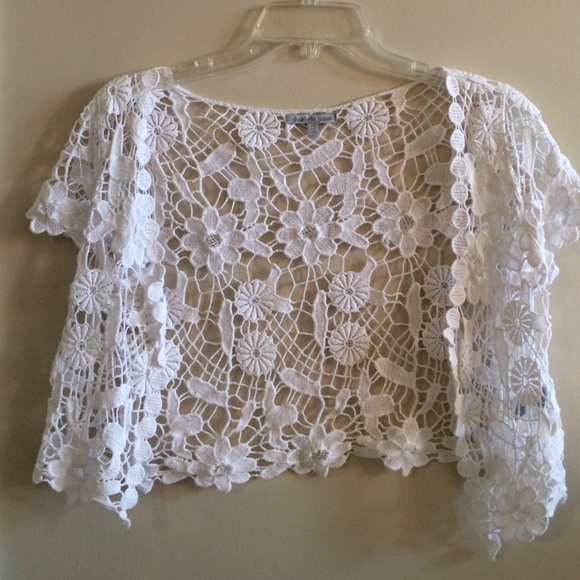 Crochet white Charlotte Russe cardigan