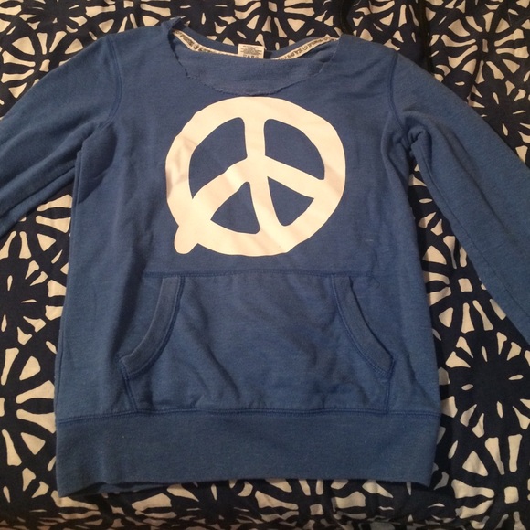 Blue peace sign sweater