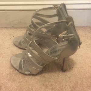 Silver prom shoes heels