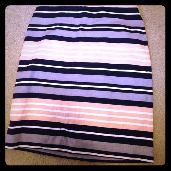Striped skirt, cotton w/ lining and elastic waist