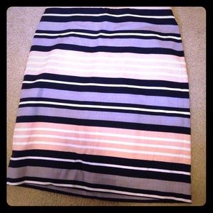 Striped skirt, cotton w/ lining and elastic waist