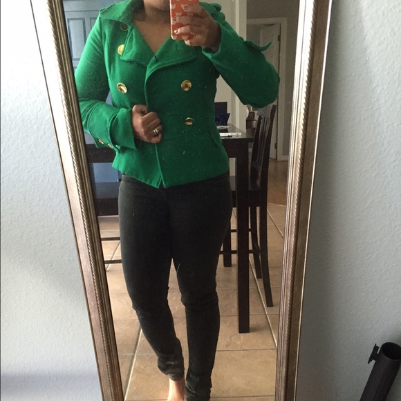 XOXO emerald green coat