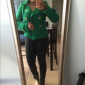 XOXO emerald green coat