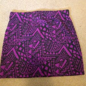 Purple and black printed skirt