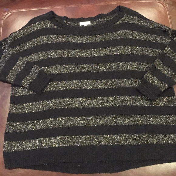Joie black and sliver sparkle sweater