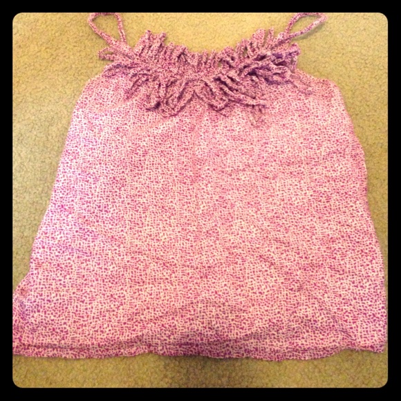 Pink and white peppered, fun, petite tank