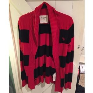 Abercrombie red and blue sweater