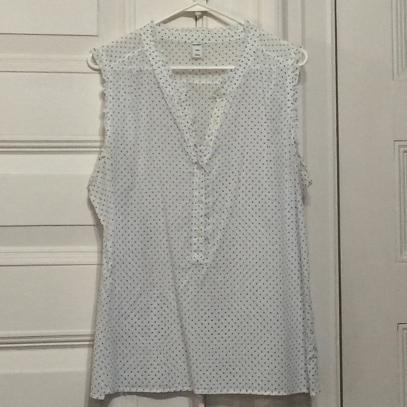 Old Navy White Polka Dot Blouse