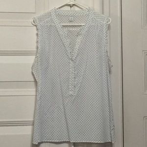 Old Navy White Polka Dot Blouse