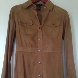 Coach tan suede jacket with snap buttons