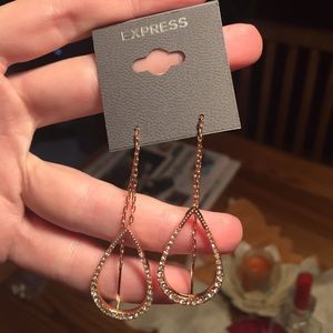 Express Rose Gold Dangle Teardrop Earings