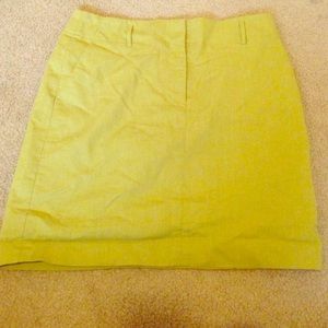 Linen, lime green LOFT pencil skirt