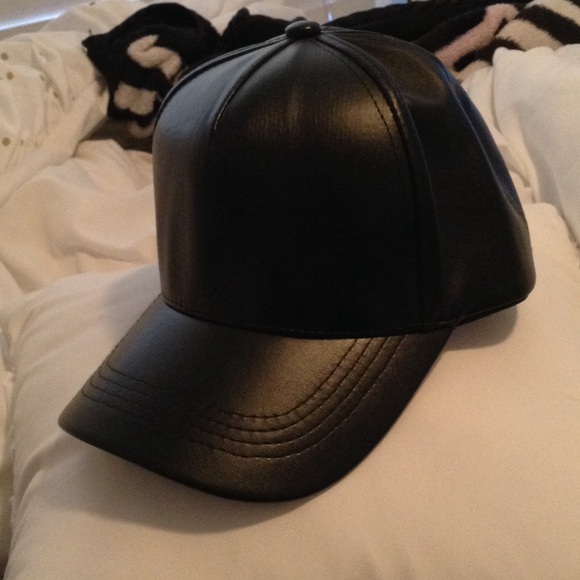 Faux leather hat