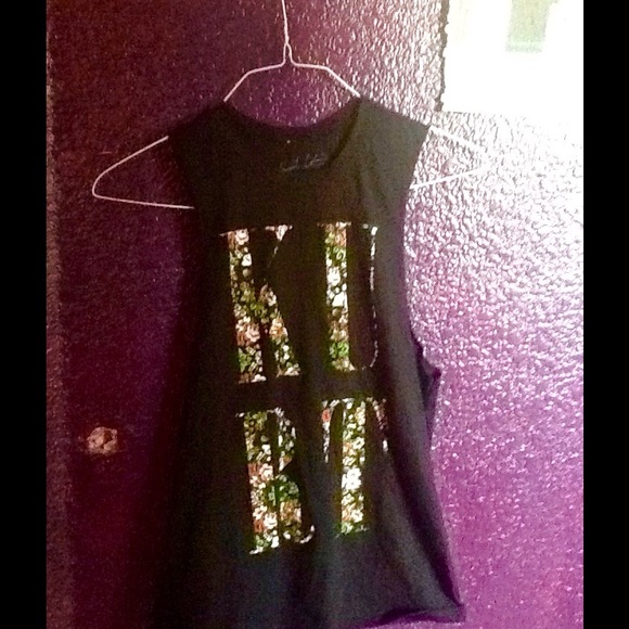 Kurt cobain floral letter muscle tee