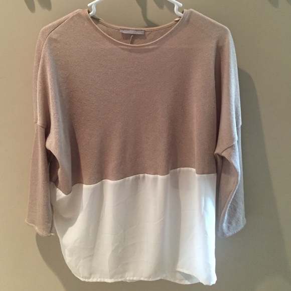 Zara color block knit top