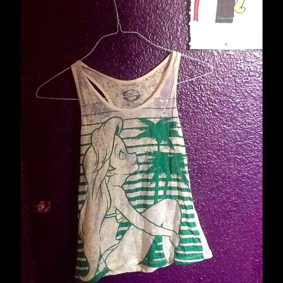 Yellow see through Ariel tank top