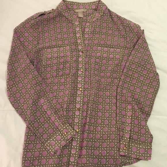 Banana Republic Purple Gray Blouse Top S