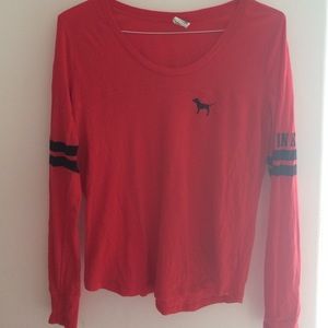 Red VS Pink light weight long sleeve tee